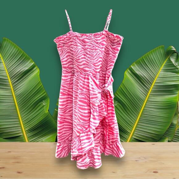 VERO MODA Pink Zebra Stripe Sundress SZ MED - Picture 1 of 9